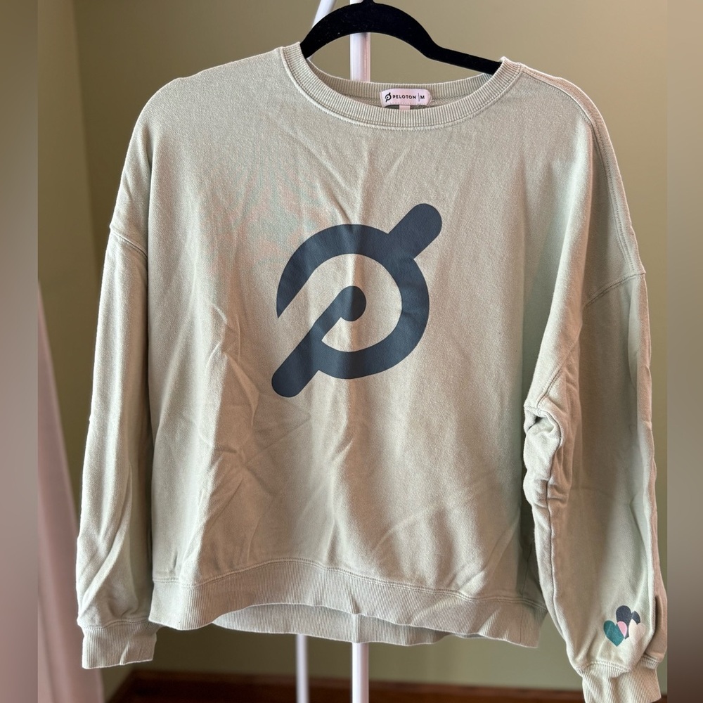 Peloton Sage Green Crewneck with Iconic Logo